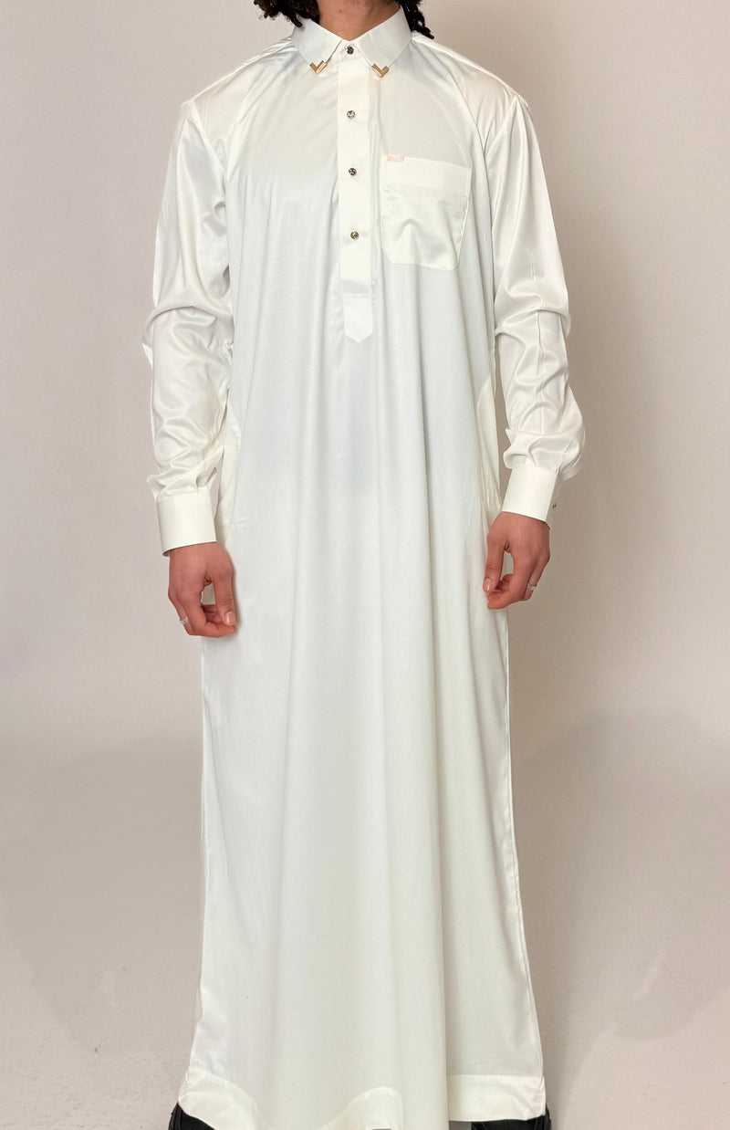 Qamis Qatari blanc
