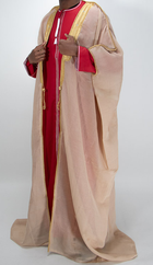 Bisht beige avec écriture