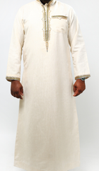 Qamis comorien marron avec broderie doré