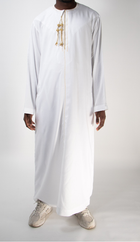 Qamis blanc ponzi doré