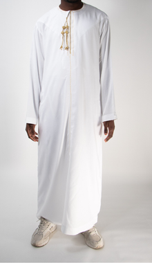 Qamis blanc ponzi doré