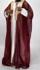 Bisht rouge bordeaux avec écriture