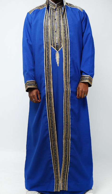 Ensemble bleu doré
