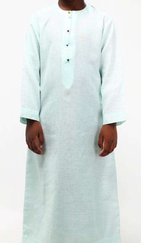 Qamis enfant vert d'eau