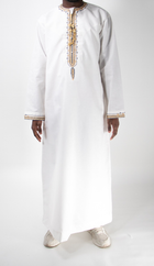 Qamis blanc broderie doré