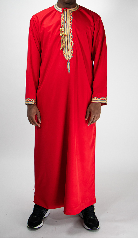 Qamis rouge broderie doré