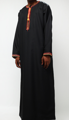 Qamis omanais noir broderie doré