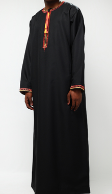 Qamis omanais noir broderie doré