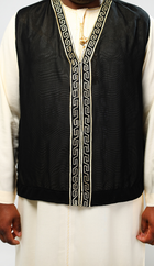 Gilet noir doré