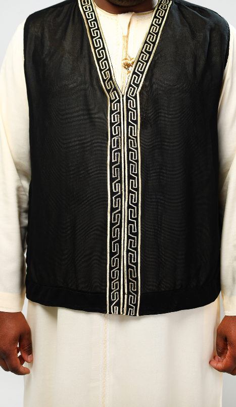Gilet noir doré