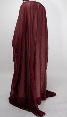 Bisht rouge bordeaux broderie argenté