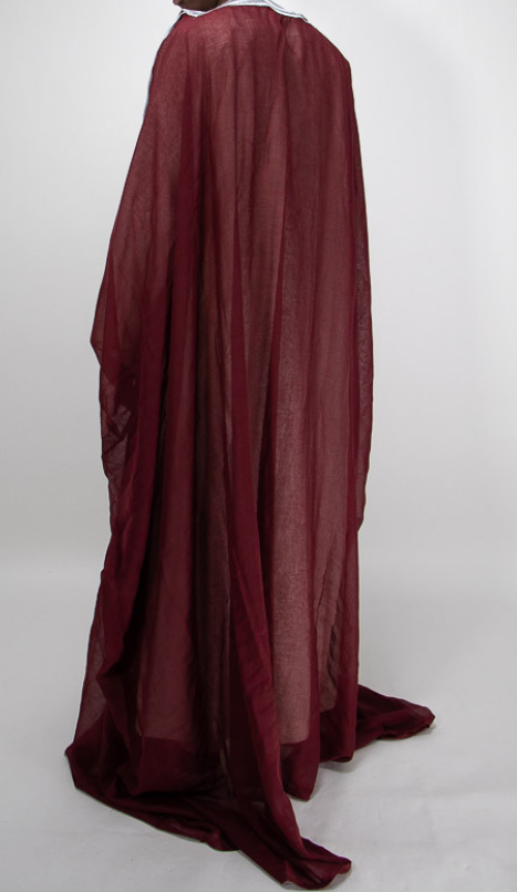 Bisht rouge bordeaux broderie argenté