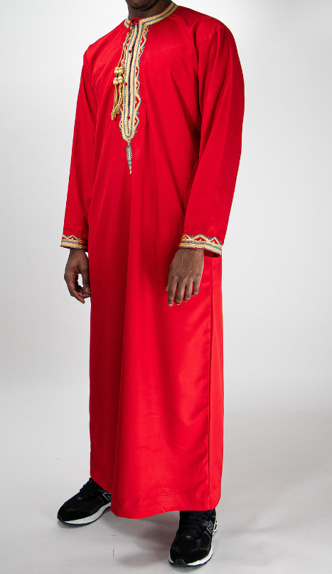 Qamis rouge broderie doré