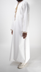 Qamis blanc broderie doré