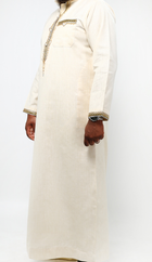Qamis comorien marron avec broderie doré