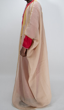 Bisht beige avec écriture