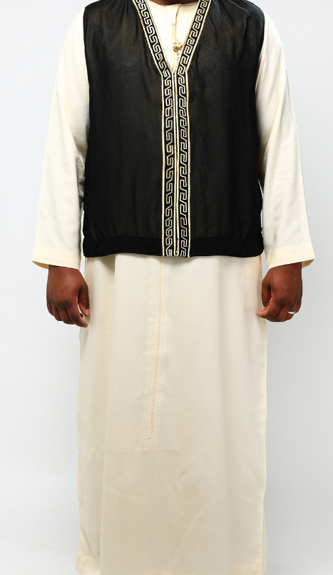 Gilet noir doré
