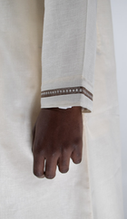 Qamis beige Homme avec scapulaire marron