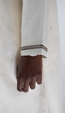 Qamis beige Homme avec scapulaire marron