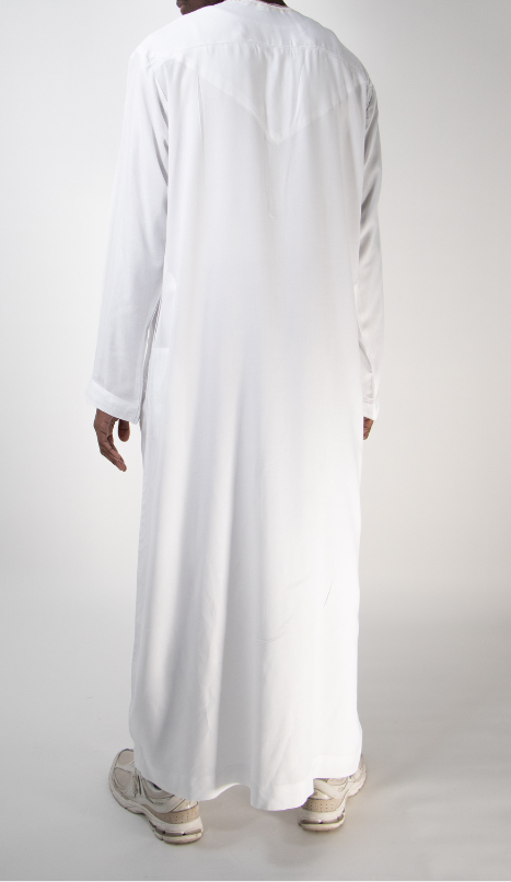 Qamis blanc ponzi doré