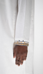 Qamis blanc broderie doré