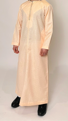 Qamis saumon broderie doré