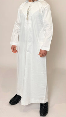 Qamis blanc broderie argenté