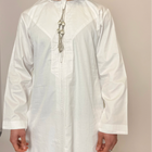 Qamis blanc broderie argenté